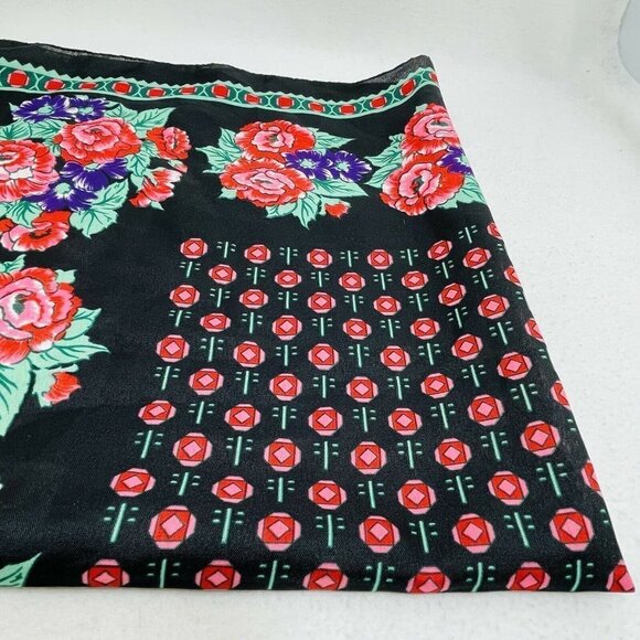 Vintage Handkerchief Hankie Bandana 30x30” Big Square Italy Flower Spring Summer - Picture 6 of 10